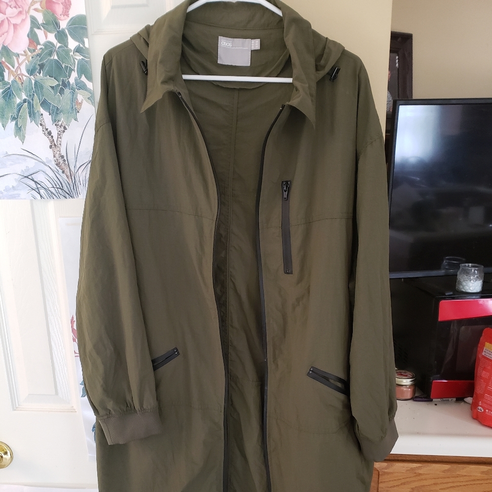 ASOS Army Green Long Light Jacket